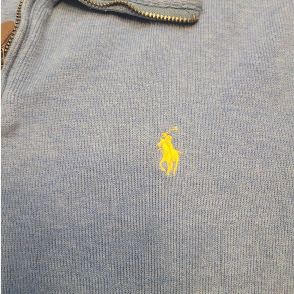 Polo Ralph Lauren Men’s M 1/4 Zip Pullover – Heather Blue – GUC – Visible Flaw - Picture 6 of 10